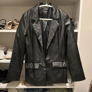 Black Pleather Blazer by White Fox